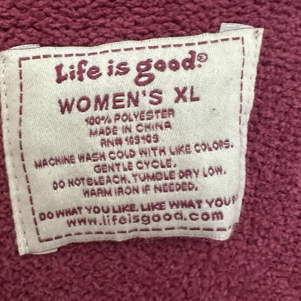 Life is Good Sweater Womens XL Pink Chenelle Hooded Full Zip Soft Cozy - Picture 6 of 9